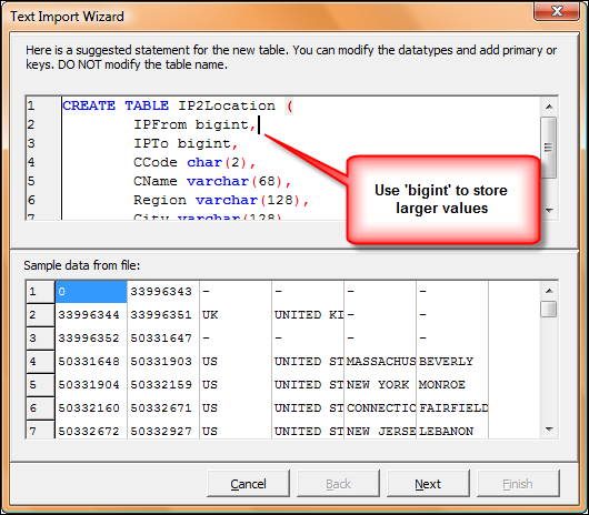 Specify SQL to change target fields