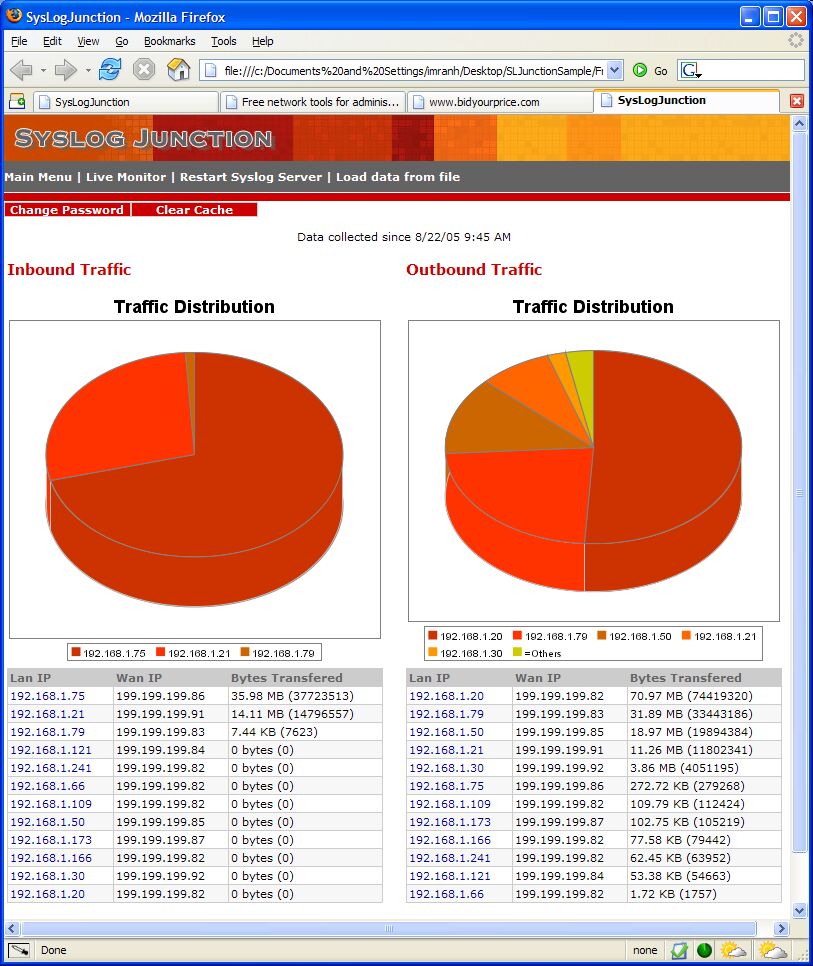 Syslog Junction main screen