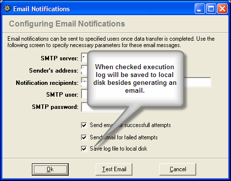 Save log to disk